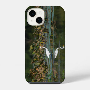 White Egret Reflection iPhone Case