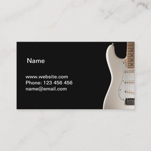 white electric guitar business card (Front)