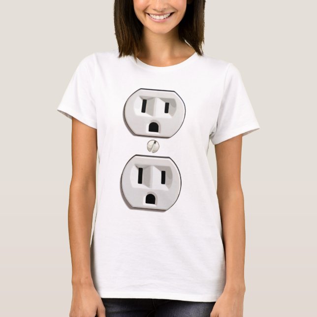 White Electrical Outlet Costume T-Shirt (Front)