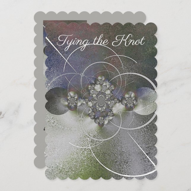 "White Elegance" Wedding Invitation (Front/Back)