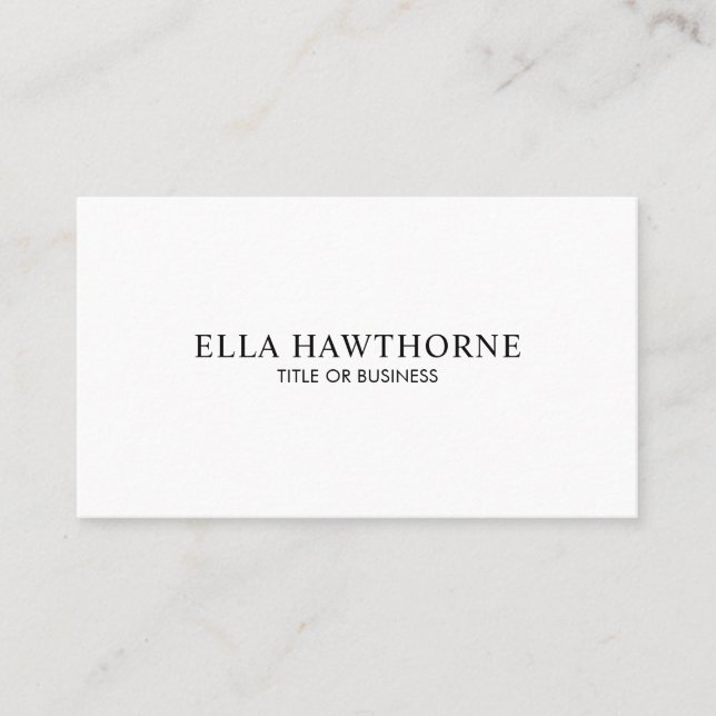 White Elegant Black Modern Business Card (Front)