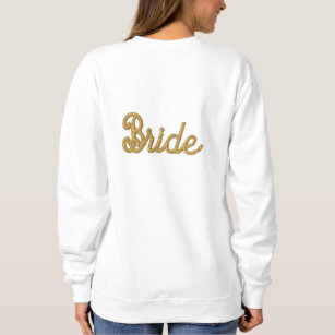 White Elegant Chic Bride Wedding  Embroidered Sweatshirt