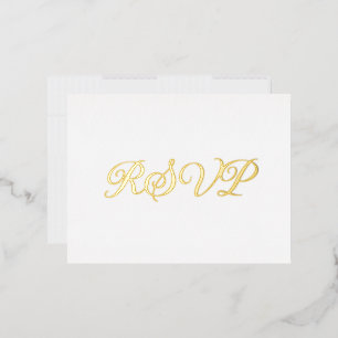White Elegant Co-Starring Foil RSVP Card