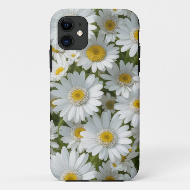 White Elegant Daisies Phone Case (Back)
