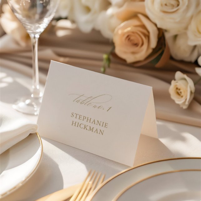 White Elegant Delicate Wedding Guest Place Card (Creator Uploaded)