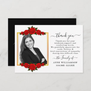 White Elegant Funeral Thank You Card