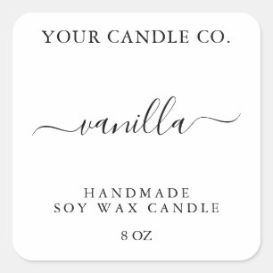 White Elegant Minimalist Candle Label