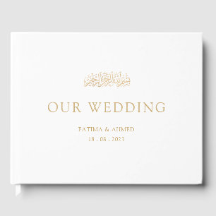 White Elegant Our Wedding Minimal Islamic Muslim Guest Book