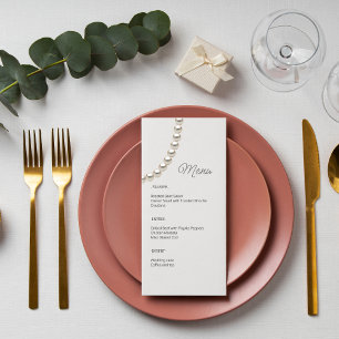 White Elegant Pearl Wedding Menu