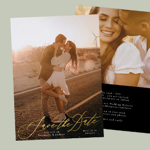 White Elegant Photo The Wedding Gold Save The Date