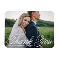 White Elegant Photo Wedding Thank You