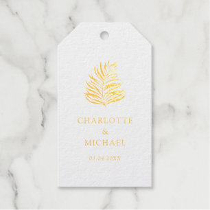 White Elegant Plant Trending Wedding Gift Tags