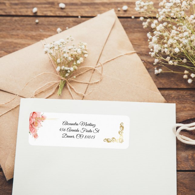 White Elegant Simple Pink Rose Gold Quinceañera (Creator Uploaded)