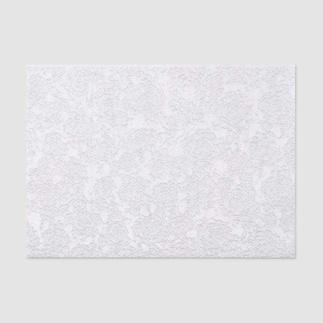 White Elegant Succulent Pattern Decoupage Tissue Paper (Front)