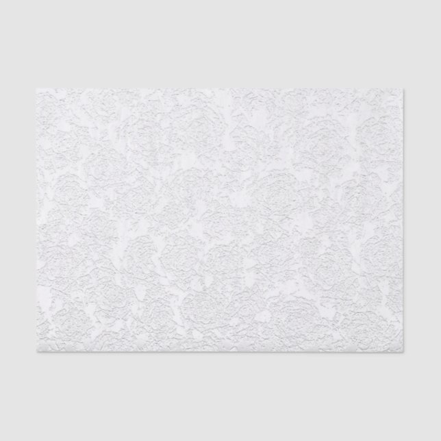 White Elegant Succulent Pattern Decoupage Tissue Paper (Front)