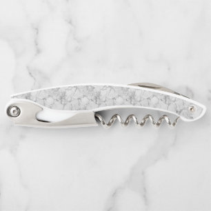 White Elegant Swirls Marble Texture Corkscrew