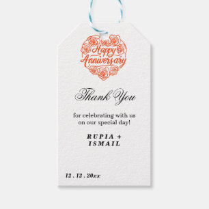 White Elegant Thank You Favour Gift Tags