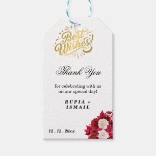 White Elegant Thank You Favour Gift Tags