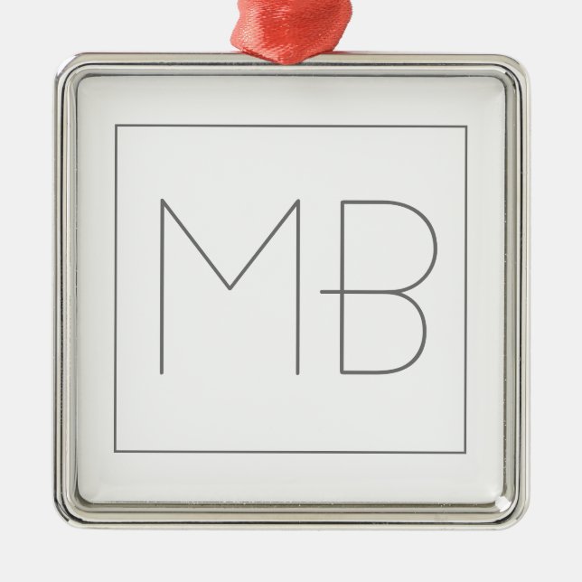 White Elegant Unique Monogrammed Metal Tree Decoration (Front)