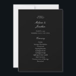 White Elegant Wedding Ceremony Program - Black Invitation<br><div class="desc">Have a simple,  minimalist wedding ceremony program with this wedding ceremony white elegant wedding program card.</div>