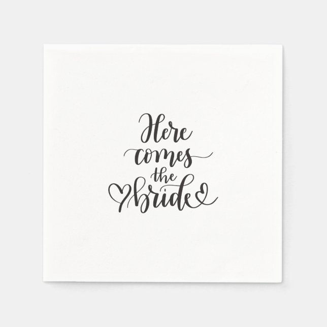 White elegant wedding napkin (Front)