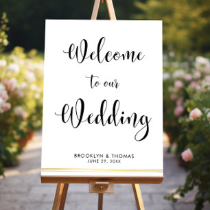White Elegant Wedding Reception Sign 18x24