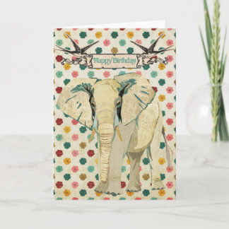 White Elephant Birthday Card
