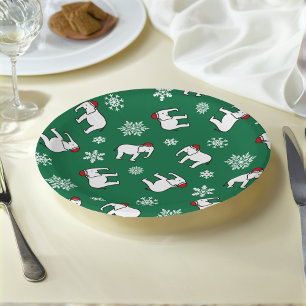 White Elephant Christmas (Green) Paper Plate