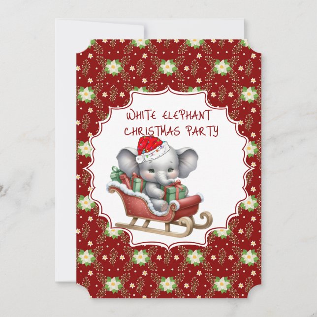 White Elephant Christmas Party Invitation (Front)