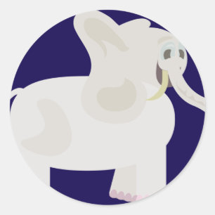 White Elephant Classic Round Sticker