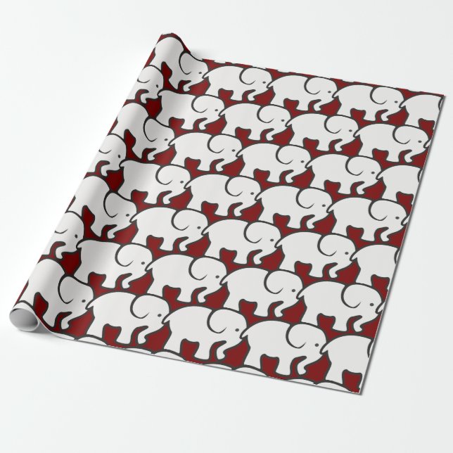 White Elephant Design Wrapping Paper (Unrolled)