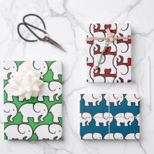 White Elephant Design Wrapping Paper