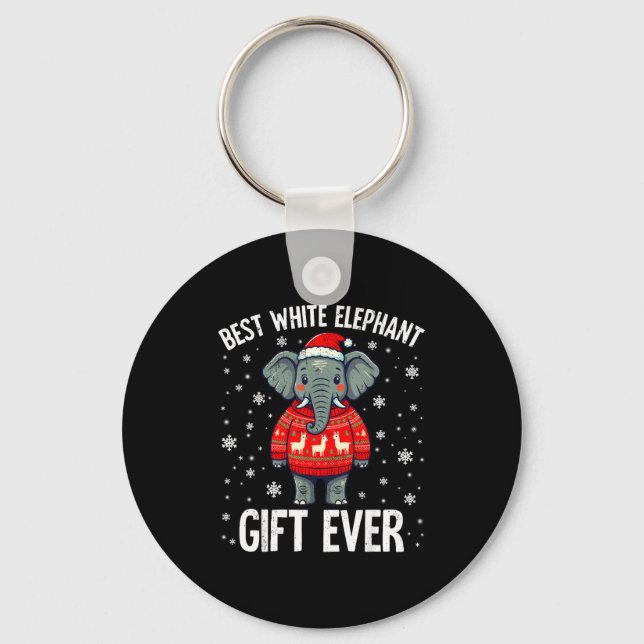 White Elephant Ever Christmas Xmas Under 15 20  Key Ring (Front)