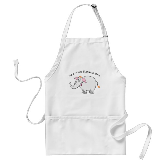 White Elephant Exchange Cartoon Standard Apron (Front)
