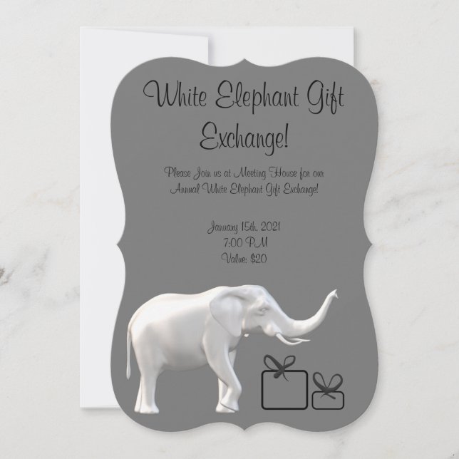 White Elephant Exchange Invite (Front)