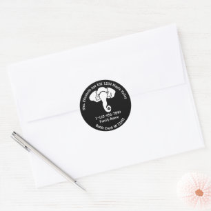 White Elephant Family Home Address Republican Classic Round Sticker