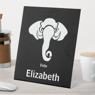 White Elephant  Family Home Address Republican  Pedestal Sign