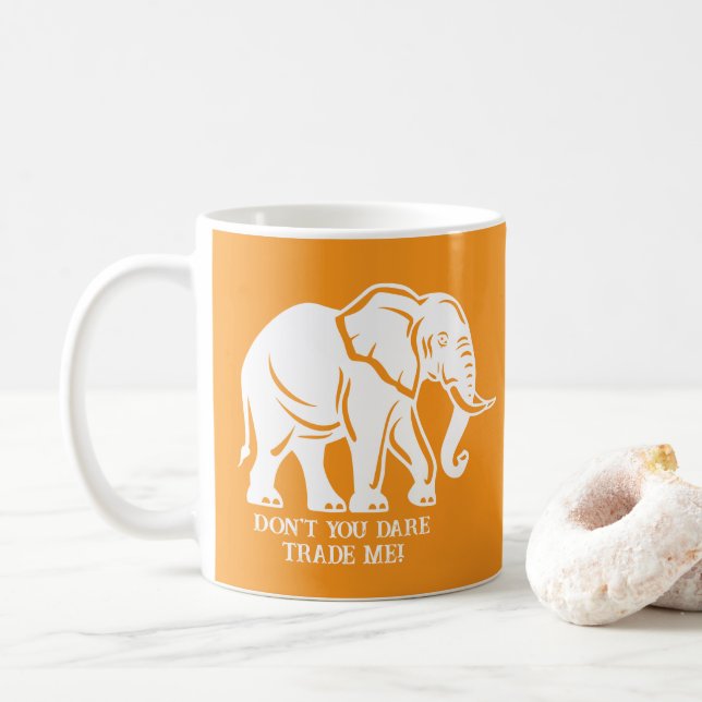 White Elephant Gag Gift Coffee Mug (With Donut)