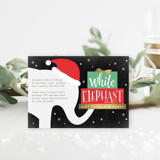 White Elephant Gift Exchange Party Invitation (Creator Uploaded)