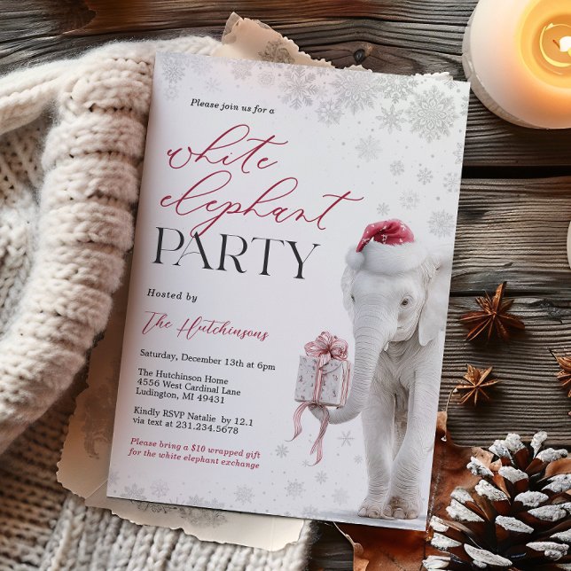 White Elephant Gift Exchange Party Invite (White Elephant Gift Exchange Party Invite)