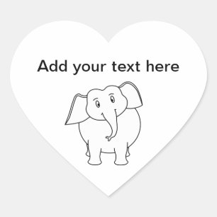 White Elephant. Heart Sticker
