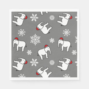 White Elephant Party Christmas (Grey) Paper Napkin