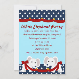 White Elephant Party Invitation