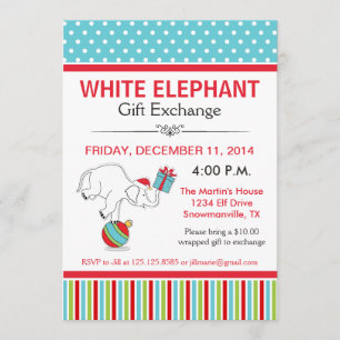 White Elephant Party Invitation