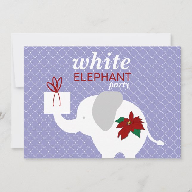 White Elephant Party Invitation (Front)