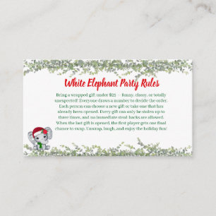 White Elephant Party Rules Card Funny & Elegant