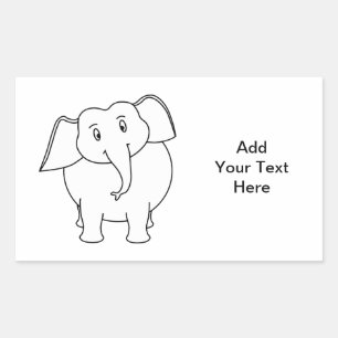 White Elephant. Rectangular Sticker