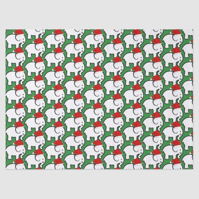 White Elephant Santa Hat Tissue Paper (Front)