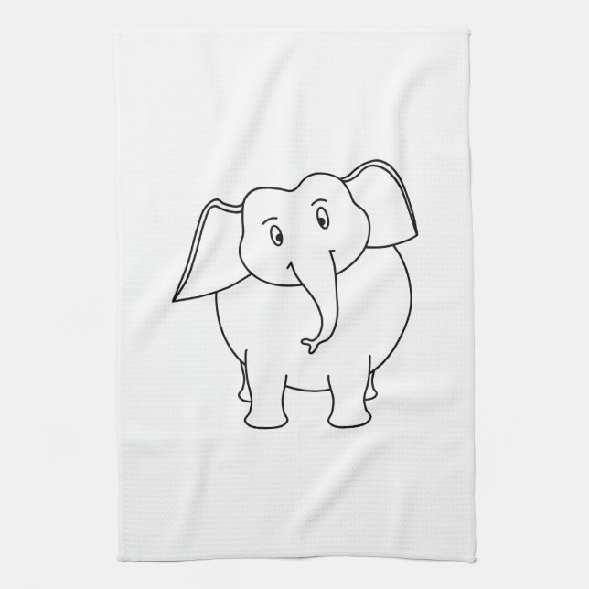 White Elephant. Tea Towel (Vertical)
