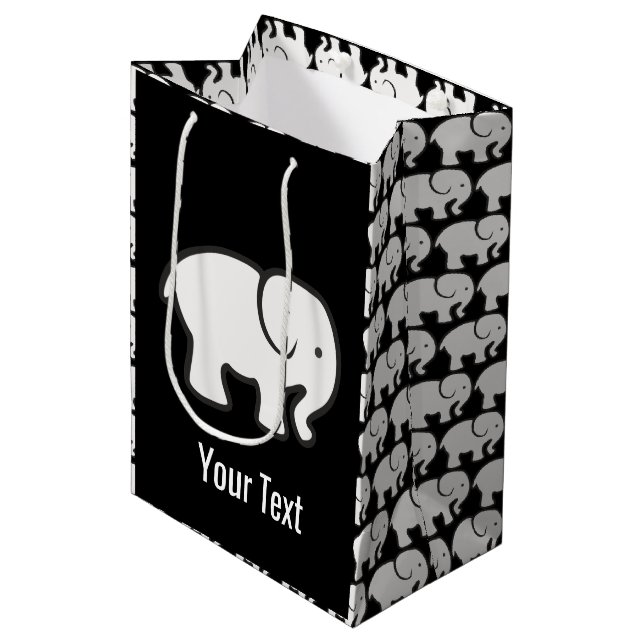 White Elephants Design Gift Bag (Front Angled)